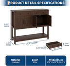 Rustic 47-Inch Wood Coffee Bar Storage Cabinet - Image 2