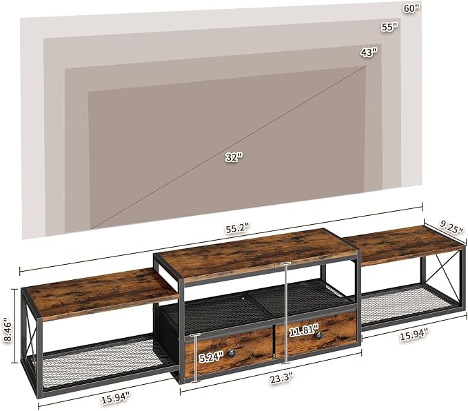 HavenlyYouth 55" Floating TV Stand, Modern Entertainment Center, Wall-Mounted - Image 6