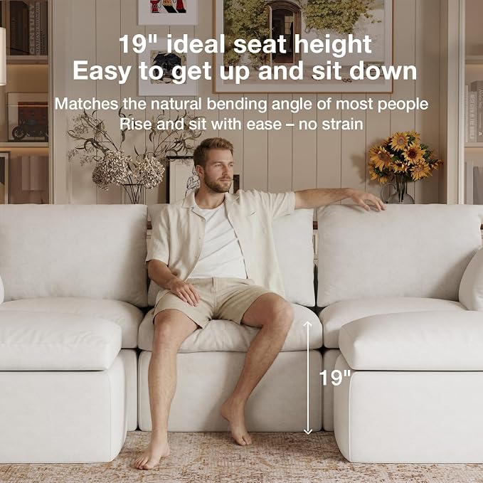 Novilla 104.3" Modular Cloud Couch, Modern Sectional Sofa - Image 14