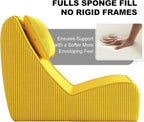 Giant Bean Bag Chair for Adults, Corduroy Chaise Lounge - Image 4
