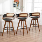 Set of 3 Rattan Swivel Bar Stools by KUNZENTLIVING