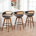 Set of 3 Rattan Swivel Counter Stools by KUNZENTLIVING