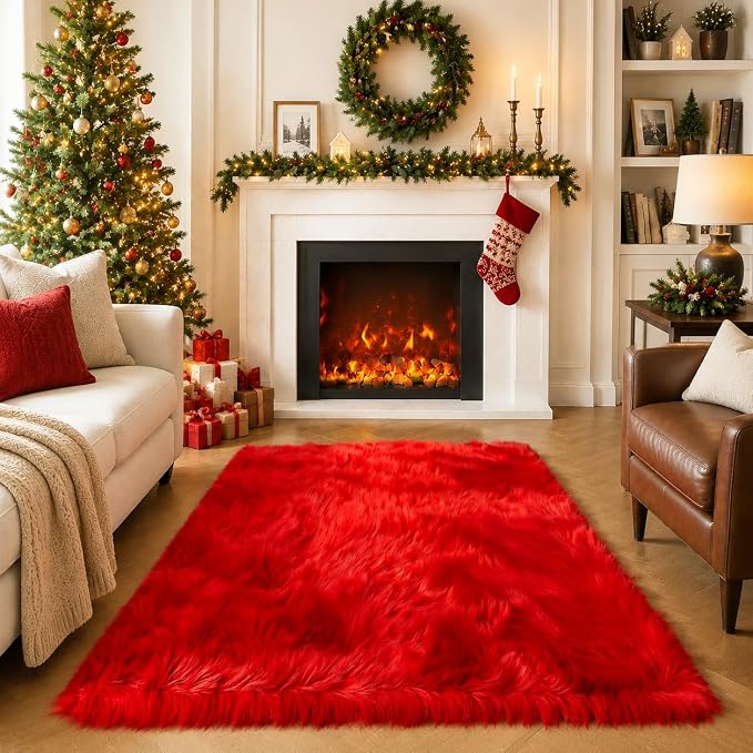 EasyJoy Ultra Soft Faux Fur Rug Fluffy Sheepskin Rug - Image 2