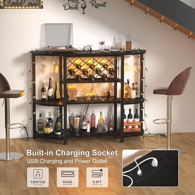 Unikito 4-Tier Metal Coffee Bar Cabinet - Image 6