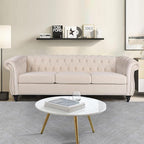 AVZEAR 3 seat Sofa, Velvet Living Room Large Modern Chesterfield Fabric Modern - Image 4