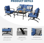 ALAULM 4 Piece Patio Furniture Set, Outdoor Metal Patio Furniture - Image 5