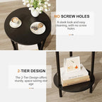 Small Round Side Table, 2-Tier Modern Accent/Bedside Table - Image 5
