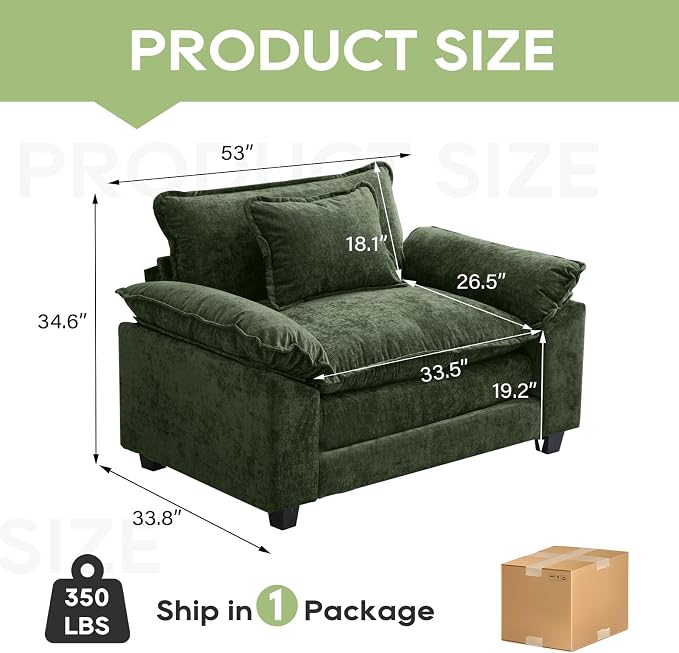Oprisen Modular Sectional Sofa, Comfy Cloud Couch Sectional Sofa, Chenille Sofa - Image 2