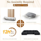 125" Modular Sectional Sleeper Sofa, Boneless Cloud Couch - Image 5