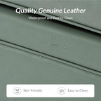 60" Wide Genuine Leather Chesterfield Loveseat, 2 Seat Leather Sofa - Image 6