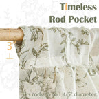 jinchan Ruffled Floral Valance Linen Shabby Chic Small Window Curtain 18 Inch - Image 4