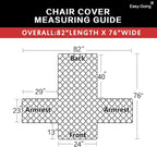 Easy-Going Reversible Couch Cover, Small Chair, Dark Blue/Light Blue | Machine - Image 6