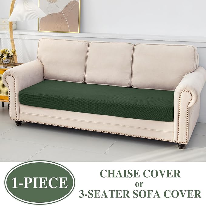 LA MEACK Couch Cushion Cover Chaise Lounge Cover Washable Separate Seat Chaise - Image 3