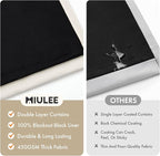 MIULEE Cream 100% Blackout Short Curtains - Image 4