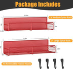 Magnetic Spice Rack for Refrigerator, 2 Pack 100% Metal Strong Magnet Shelf - Image 2