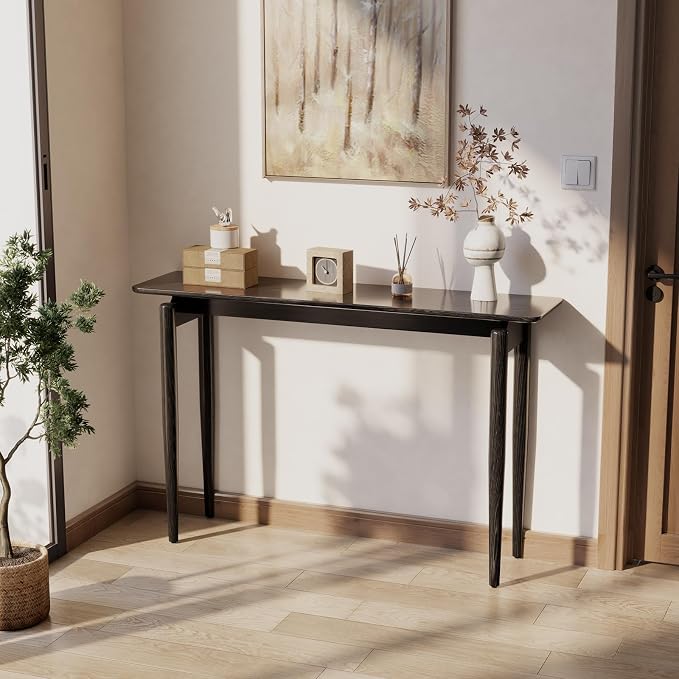AQIMUELE Wood Console Table Black Entryway Table, Thin Console Table, Sofa - Image 5