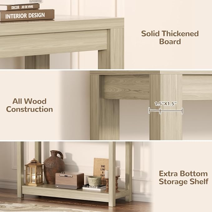 Besiost Small Farmhouse Wood Entryway Table Narrow Console Table - Image 5