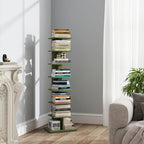 TUTOTAK Bookshelf, 8-Tier Bookcase, Narrow Spine Book Shelf by ChoosetutotakFurnitureBuildYourCozyHome