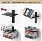 Invisible Floating Bookshelf for Wall, 8 Tier Vertical Spine Book Tower Wall - Image 5