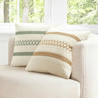 MIULEE Set of 2 Sage Green Boho Decorative Pillow Covers 24x24 Inch | Farmhouse - Image 10