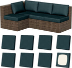 8Pcs Outdoor Cushion Covers, Stretch Patio Furniture Couch Chair Slipcovers | by VORSHAPE
