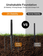 6 Pack String Light Poles for Outside, Thickened Metal Lights Hanger Pole - Image 4