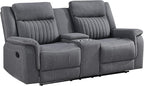 Lexicon Manual Double Reclining Loveseat, Polished Microfiber Manual Wall - Image 7