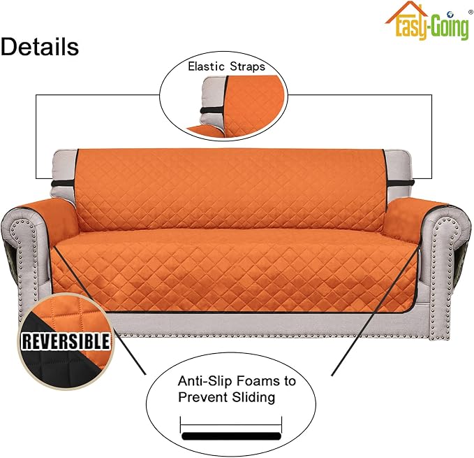 Easy-Going Reversible Couch Cover, 2 Cushion Sofa, Water Resistant Mat - Image 3