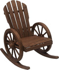 Outsunny Wooden Rocking Chair, Adirondack Rocker Chair w/Slatted Design and by Outsunny