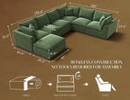 ohllob Oversized Cloud Couches for Living Room, Boneless Sectional Couch - Image 2