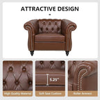 Mid-Century Sofa Chair, Faux Leather Accent Chair - Image 4