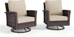 HERA'S HOUSE Outdoor Furniture, 2 x High Back Swivel Patio Chairs - Image 8