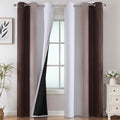 Brown and Greyish White Blackout Curtains 42Wx84L 2 Panels | Ombre Curtains by ESTELARTEXTILER