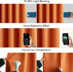 MIULEE Fall Orange Back Tab Blackout Curtains 52x84 Inch Length 2 Panel Set | - Image 5
