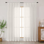 Chyhomenyc Semi Sheer Curtains 84 Inches Long 2 Panels Set, Light Filtering by Chyhomenyc