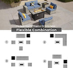 ovios 7 Pieces Patio Furniture Set, Outdoor Wicker Sectional Sofa - Image 7