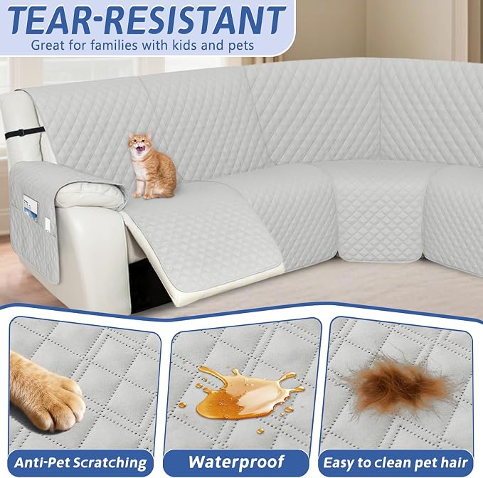 Arfntevss Recliner Sectional Couch Covers 1OO% Waterproof L Shape Sofa Cover - Image 5