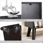 YAHARBO Black Bookshelf, 3 Tier Modern Bookcase - Image 6