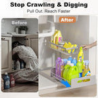 REALINN Under Sink Organizer, Pull Out Cabinet Organizer 2 Tier Slide Out Sink - Image 4