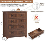 Joaxswe Farmhouse 4 Drawer Dresser - Image 2
