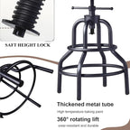 LOKKHAN Industrial Bar Stools-Swivel Leather Metal Bar Stool-20-27 Inch Tall - Image 10