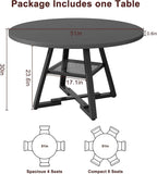 Jocoevol 51'' Round Dining Table, Kitchen Dining Room Circle Dinner Pedestal - Image 2