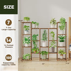 Bamworld Large Hanging Plant Stand Indoor Tall Plant Shelf Outdoor 14 Pots - Image 6