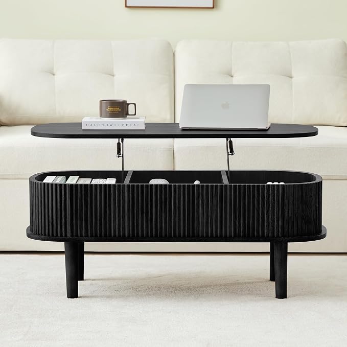 Fully Assembled Fluted Lift Top Coffee Table - Image 7