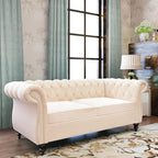 Chesterfield 3 Seater Sofa, Modern Velvet Tufted Couch 3 Seater - Image 3