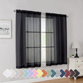 Simplebrand Rod Pocket Top Solid Voile Sheer Curtains by Simplebrand