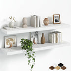 Fun Memories Floating Shelves for Wall, 40 Inch Long Set of 2 Rustic Wood Wall by FunMemories