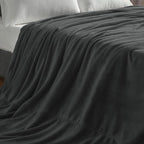 BEDELITE Fleece Blanket Soft Oversized Bed Blanket Charcoal Grey 120"x120" | - Image 8