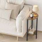 Vagusicc Side Table, Small Round End Table, 2 Tier Small Couch Side Tables - Image 7