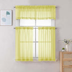 Chyhomenyc Sheer Curtains 36 inch Length 2 Panels Set, Light Filtering Voile - Image 2